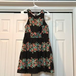 Short floral and black dress